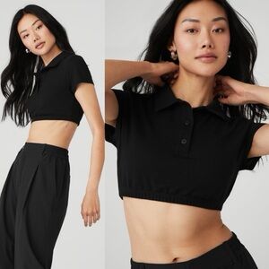 ALO Cropped Prestige Polo Top
